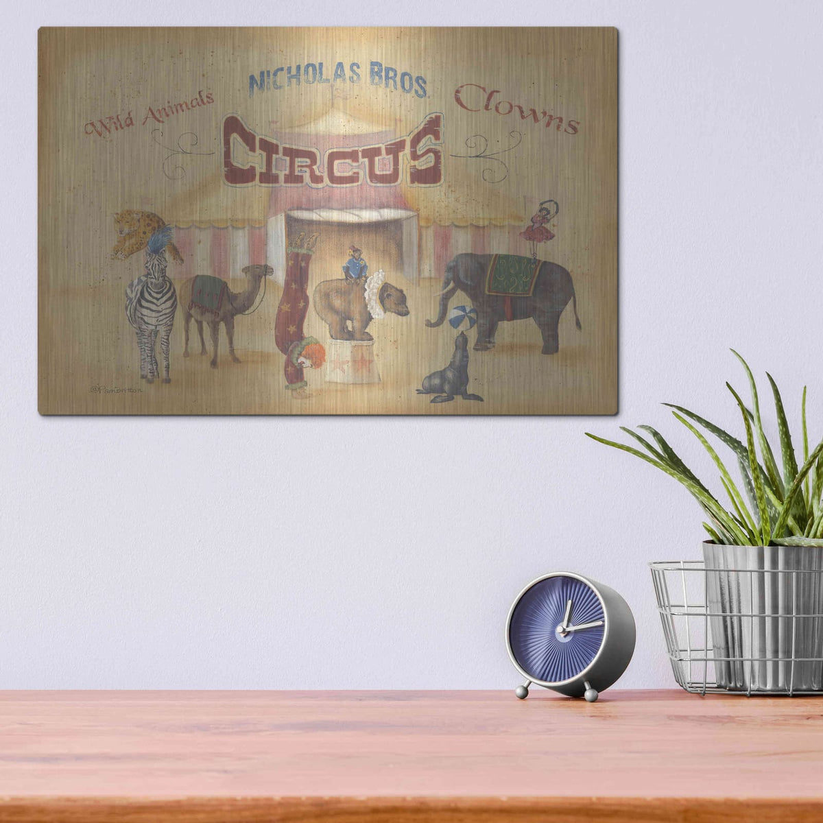 'Nicholas Bros-Circus' by Pam Britton – Metal Wall Art, 16x12 room view