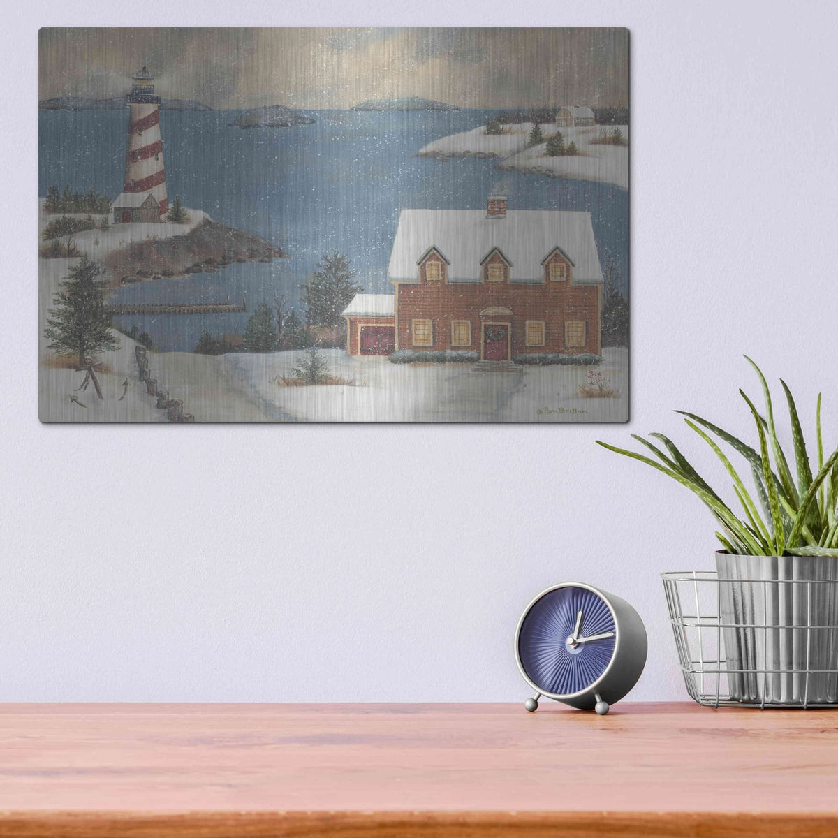 'Candy Cane Bay' by Pam Britton – Metal Wall Art, 16x12 room view