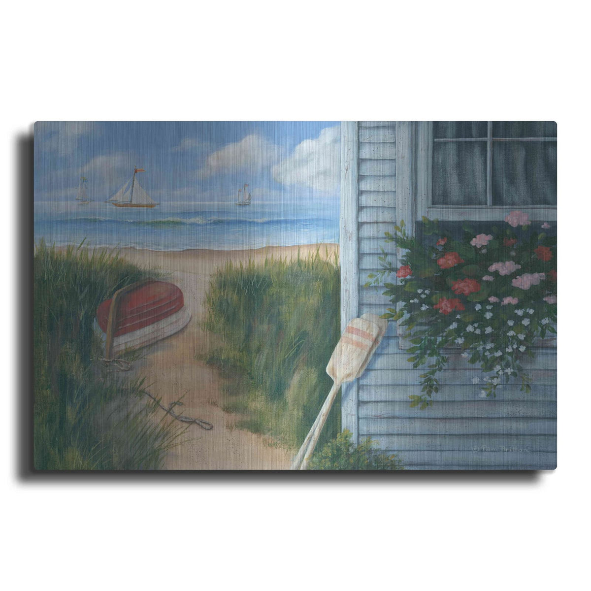 'Beach Cottage I' by Pam Britton – Metal Wall Art