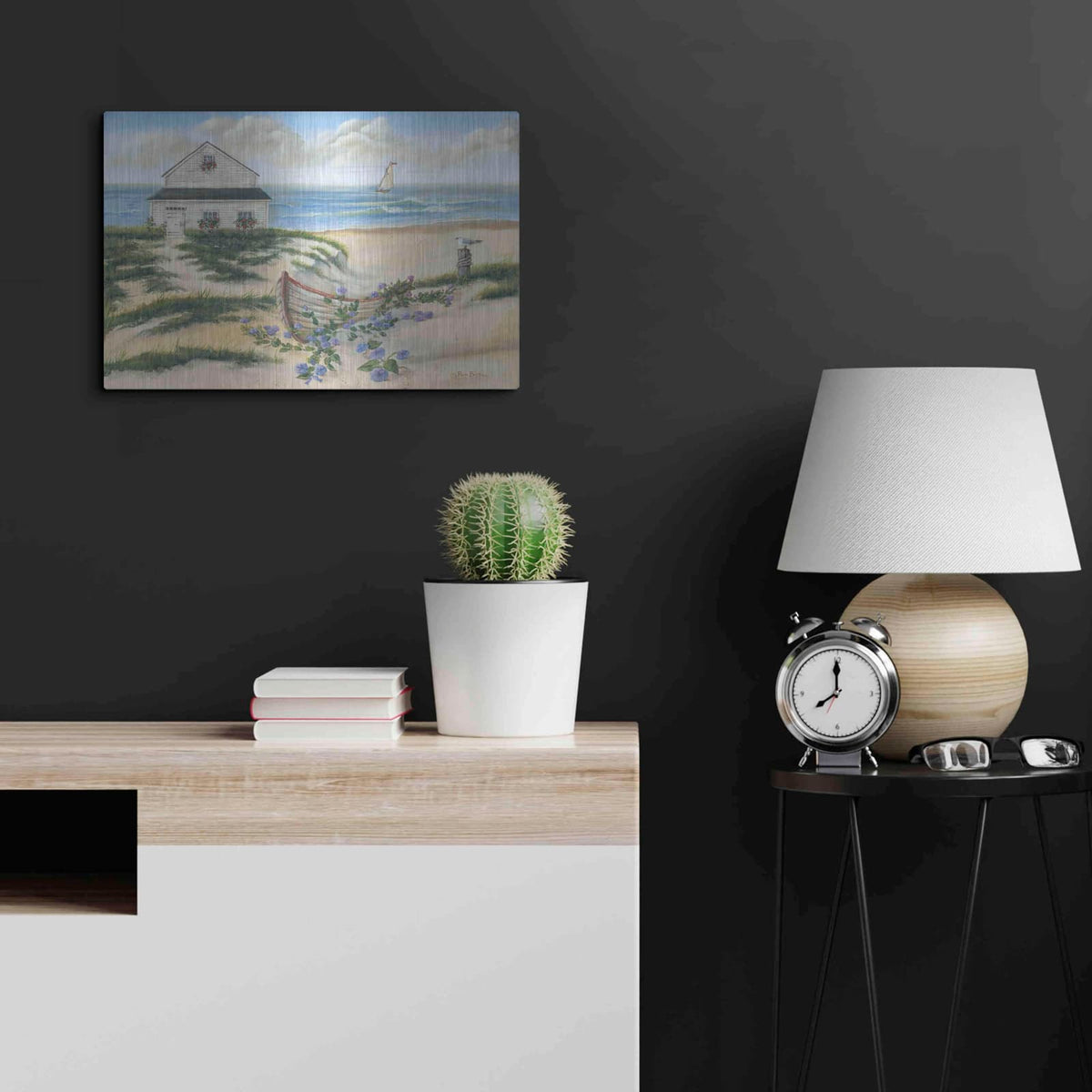 'Beach Cottage II' by Pam Britton – Metal Wall Art, 24x16 room view