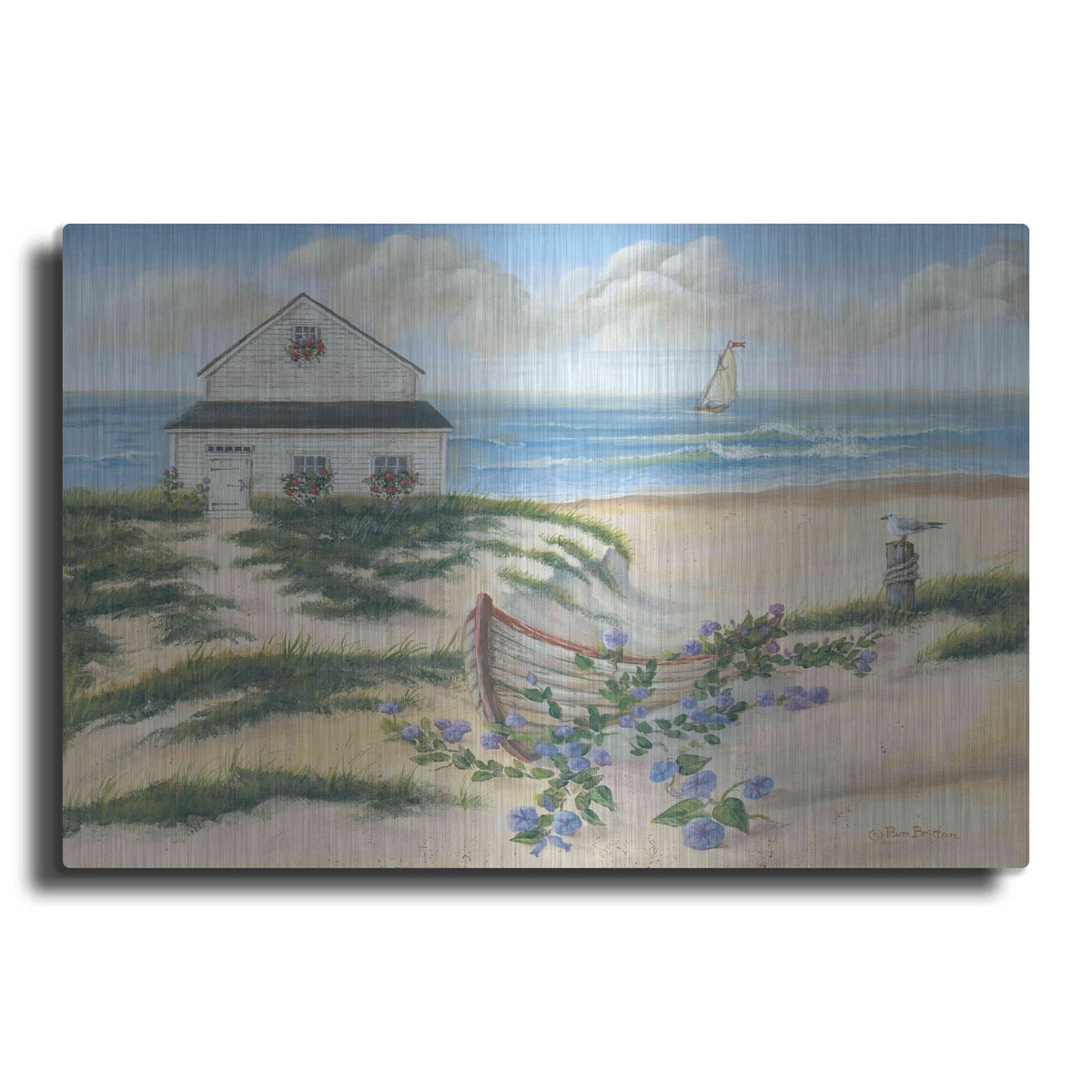 'Beach Cottage II' by Pam Britton – Metal Wall Art