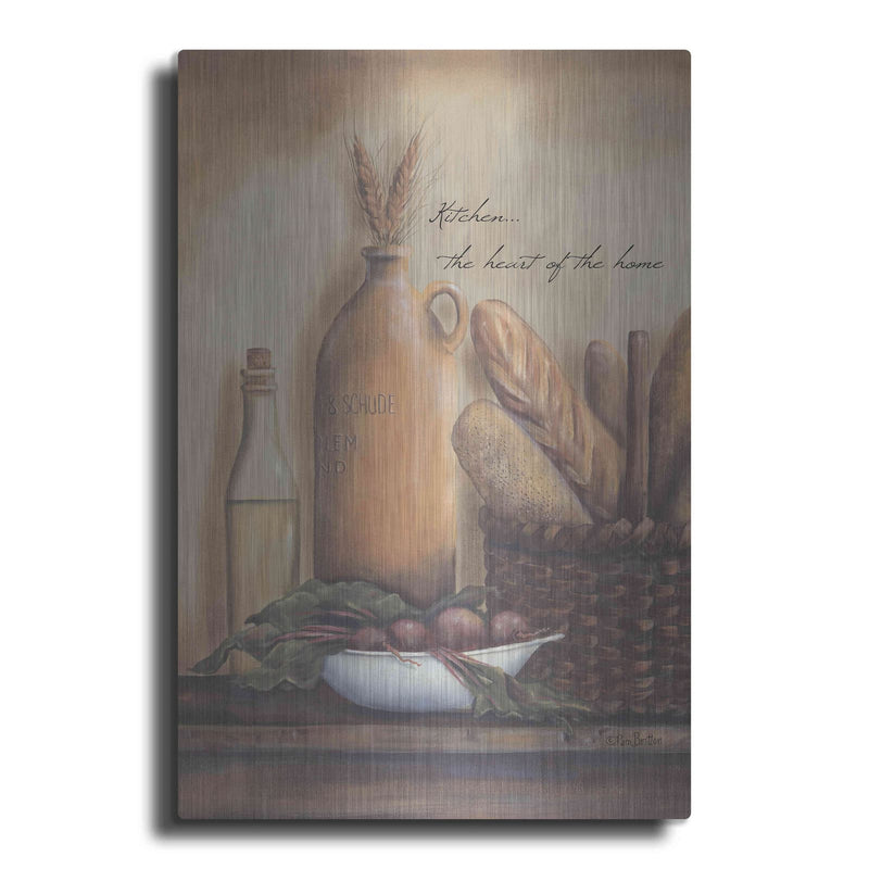 'Kitchen the Heart of the Home' by Pam Britton – Metal Wall Art