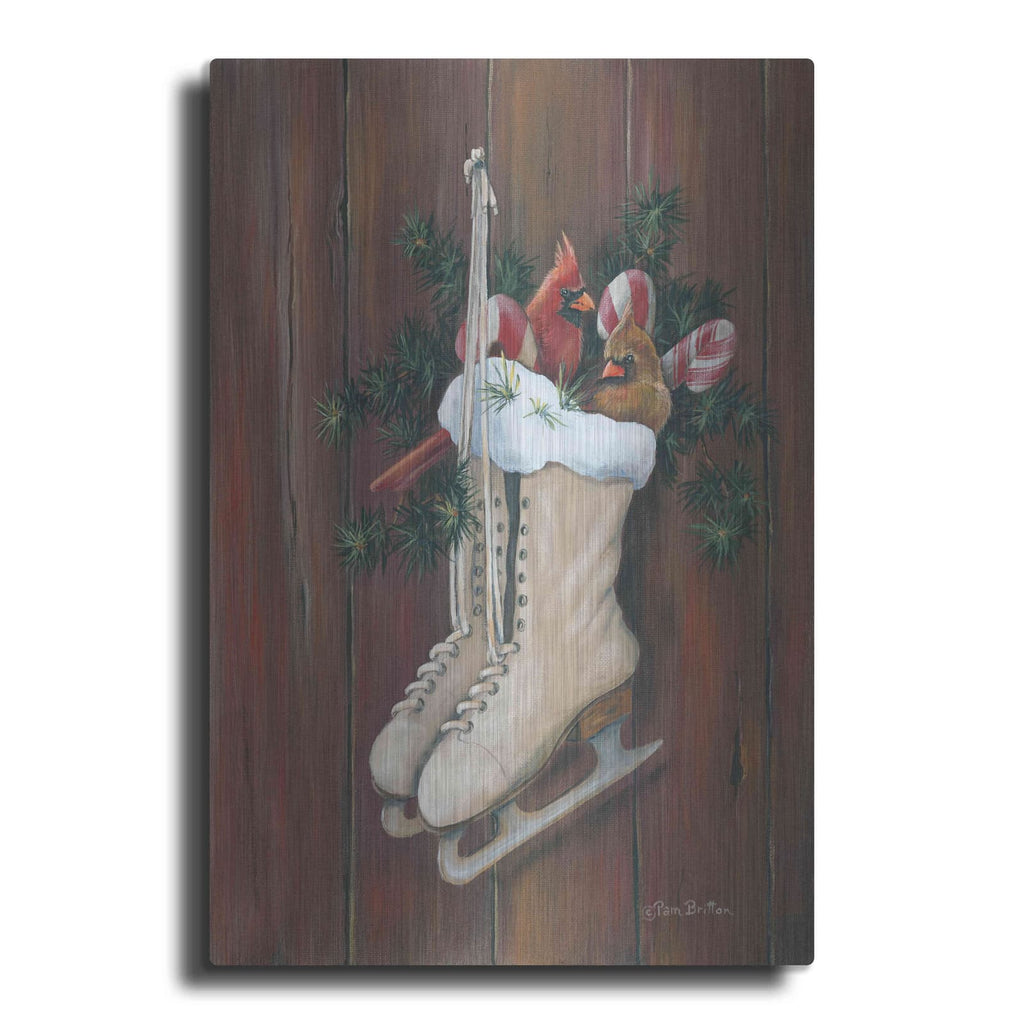 'Cardinals & Skates' by Pam Britton – Metal Wall Art