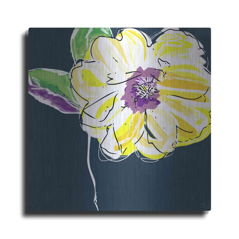 'Yellow Rose' by Linda Woods – Metal Wall Art
