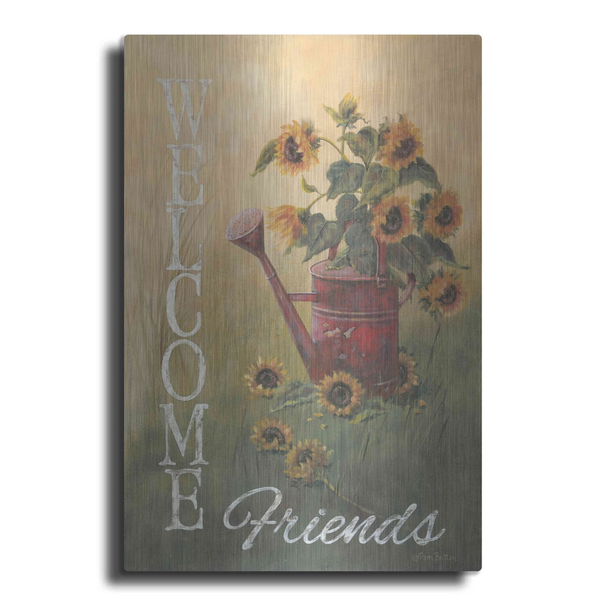 'A Sunflower Welcome' by Pam Britton – Metal Wall Art