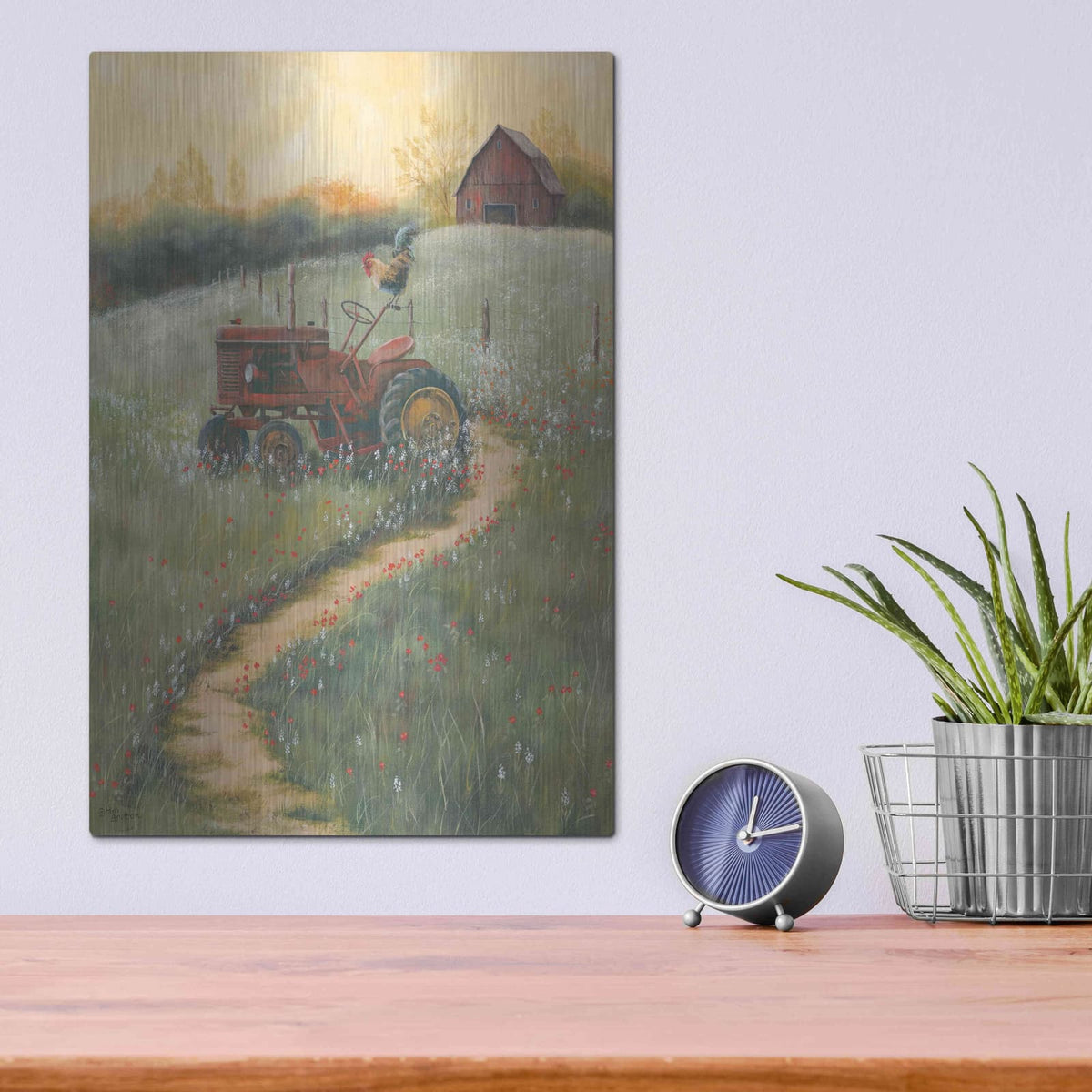 'The Old Tractor' by Pam Britton – Metal Wall Art, 12x16 room view