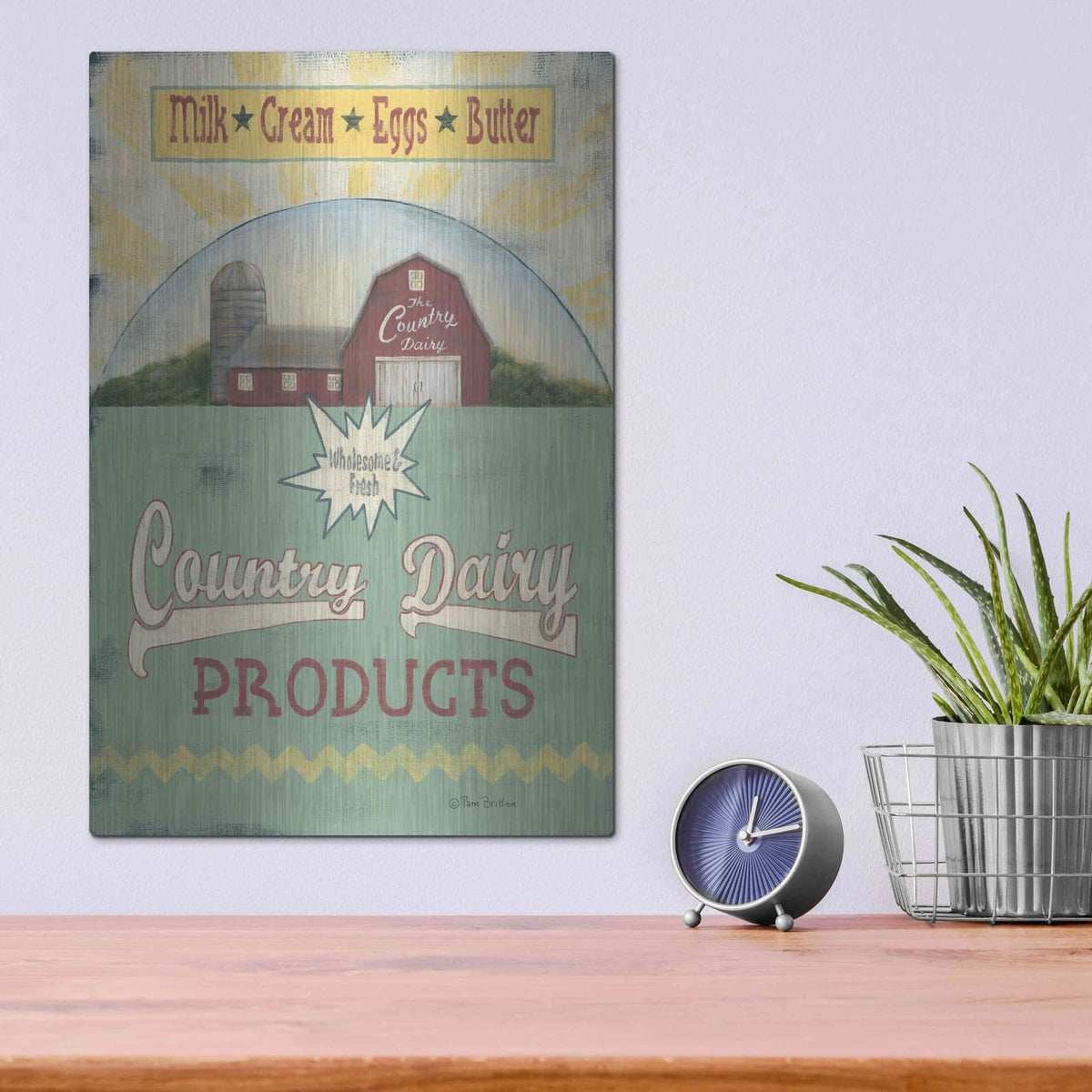 'Country Dairy' by Pam Britton – Metal Wall Art, 12x16 room view