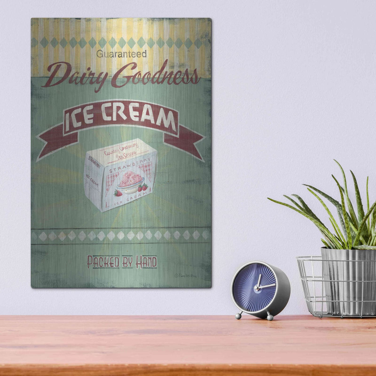 'Ice Cream' by Pam Britton – Metal Wall Art, 12x16 room view