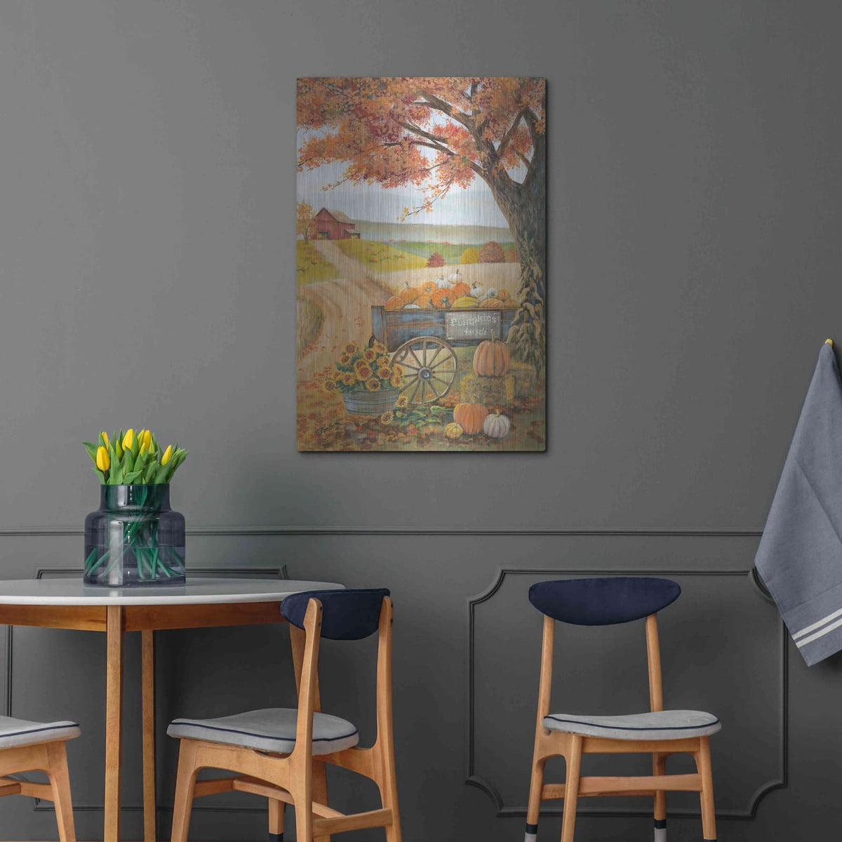 'Harvest Pumpkins' by Pam Britton – Metal Wall Art, 24x36 room view