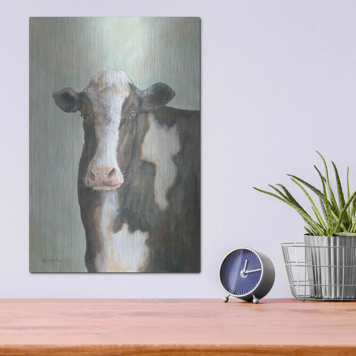 'Farm Cow' by Pam Britton – Metal Wall Art, 12x16 room view