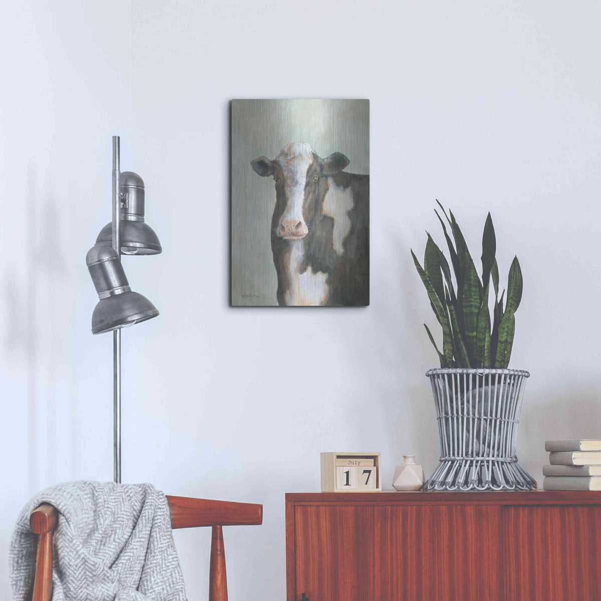 'Farm Cow' by Pam Britton – Metal Wall Art, 16x24 room view
