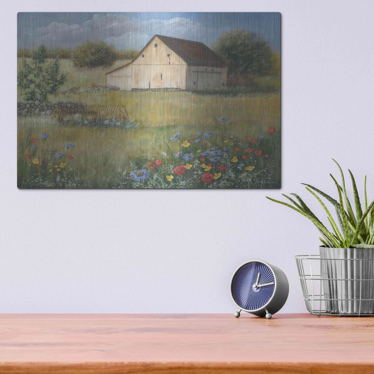 'Country Wildflowers I' by Pam Britton – Metal Wall Art, 16x12 room view