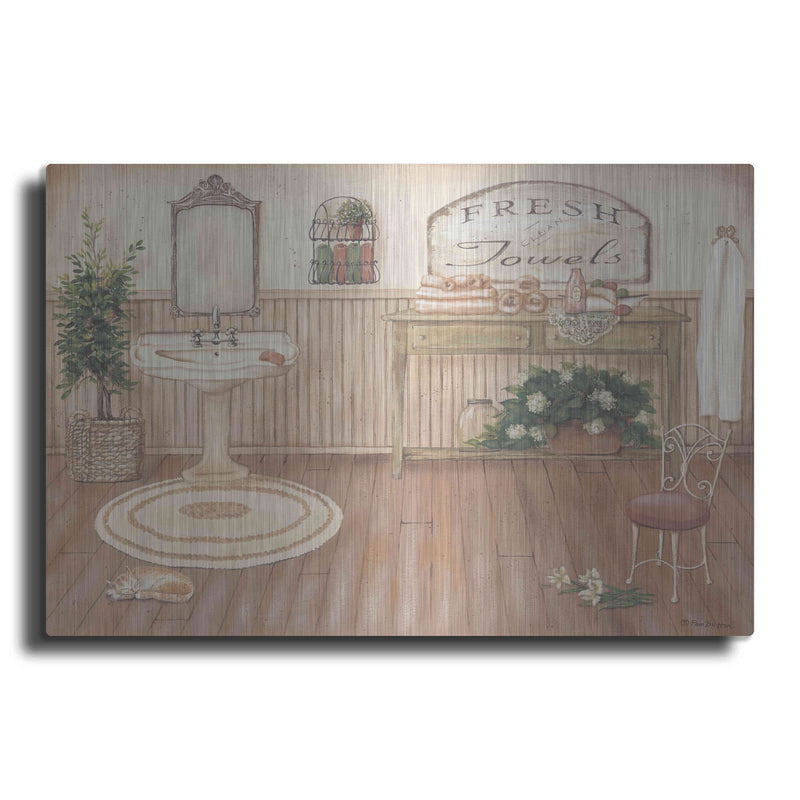 'Vintage Bath II' by Pam Britton – Metal Wall Art