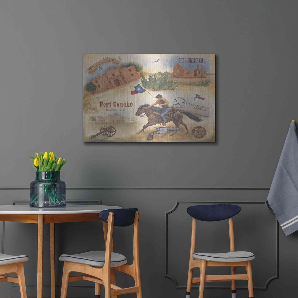 'Texas Collision II' by Pam Britton – Metal Wall Art, 36x24 room view