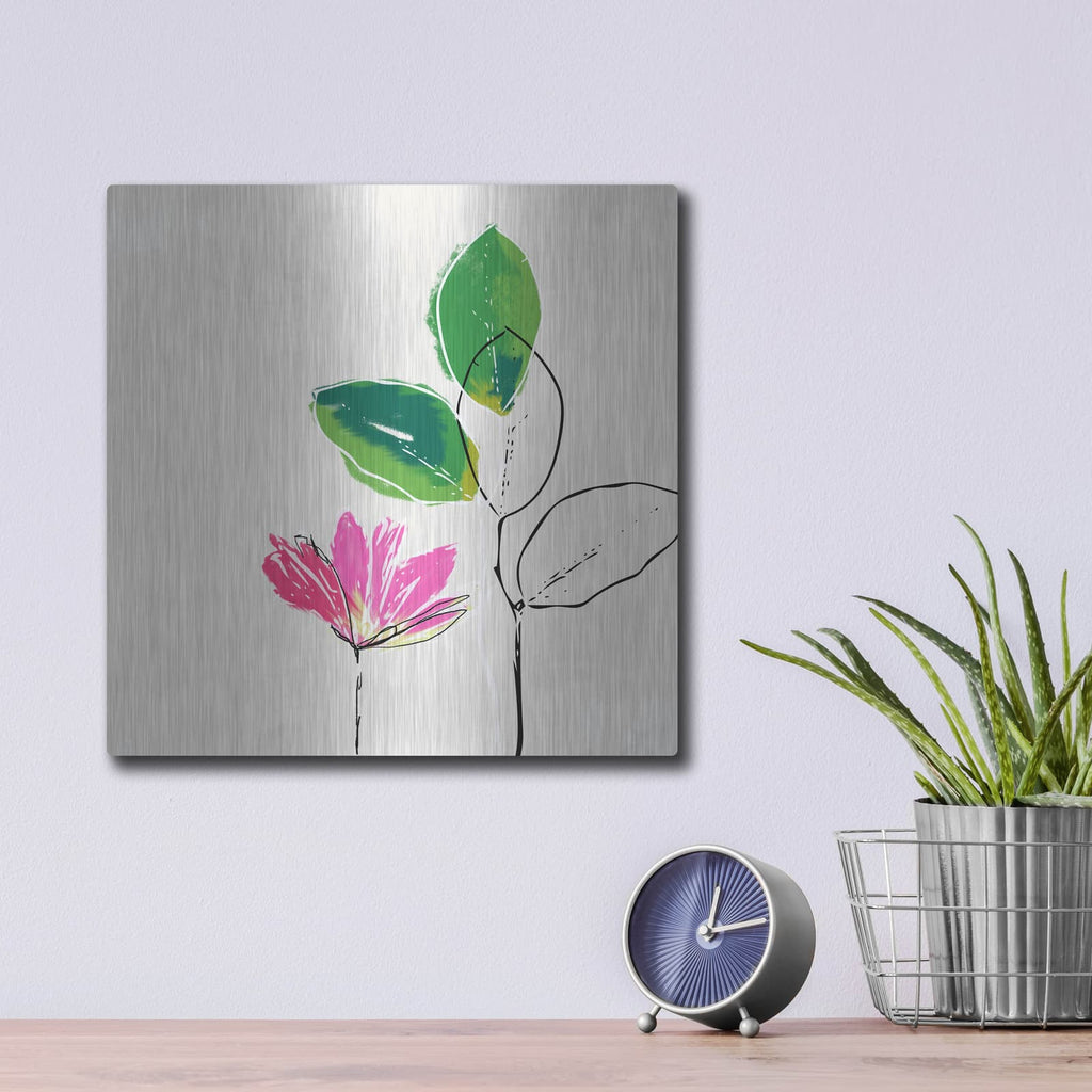 'Spring Flower' by Linda Woods – Metal Wall Art, 12x12 room view