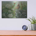 'Cardinal & Hydrangeas' by Pam Britton – Metal Wall Art, 16x12 room view