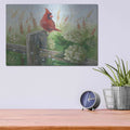 'Cardinal on Fence' by Pam Britton – Metal Wall Art, 16x12 room view