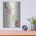 'Love Stencil' by Linda Woods – Metal Wall Art, 12x16 room view