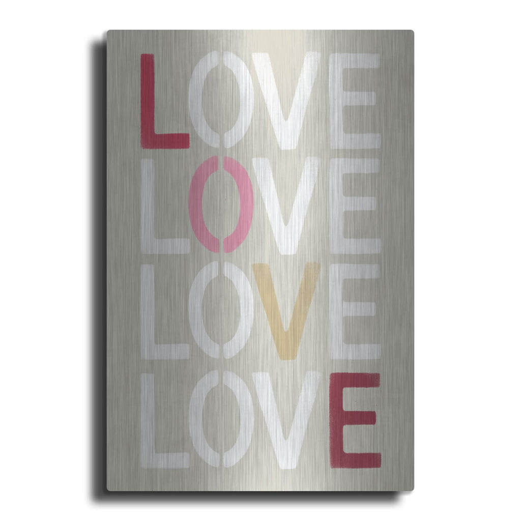 'Love Stencil' by Linda Woods – Metal Wall Art