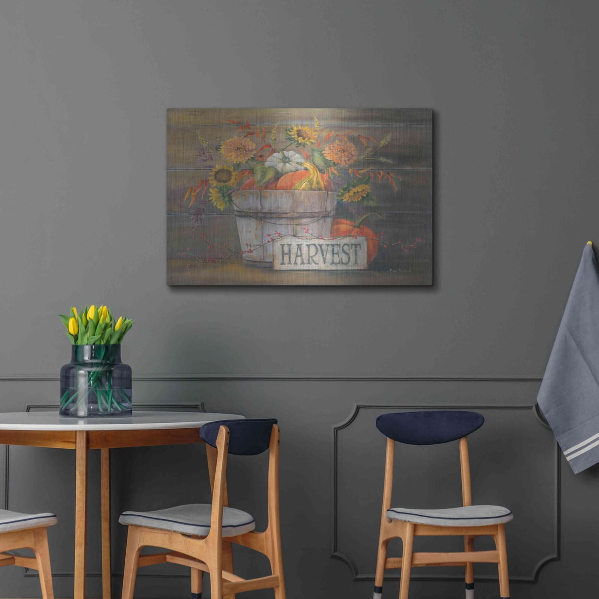 'Fall Harvest Bucket' by Pam Britton – Metal Wall Art, 36x24 room view