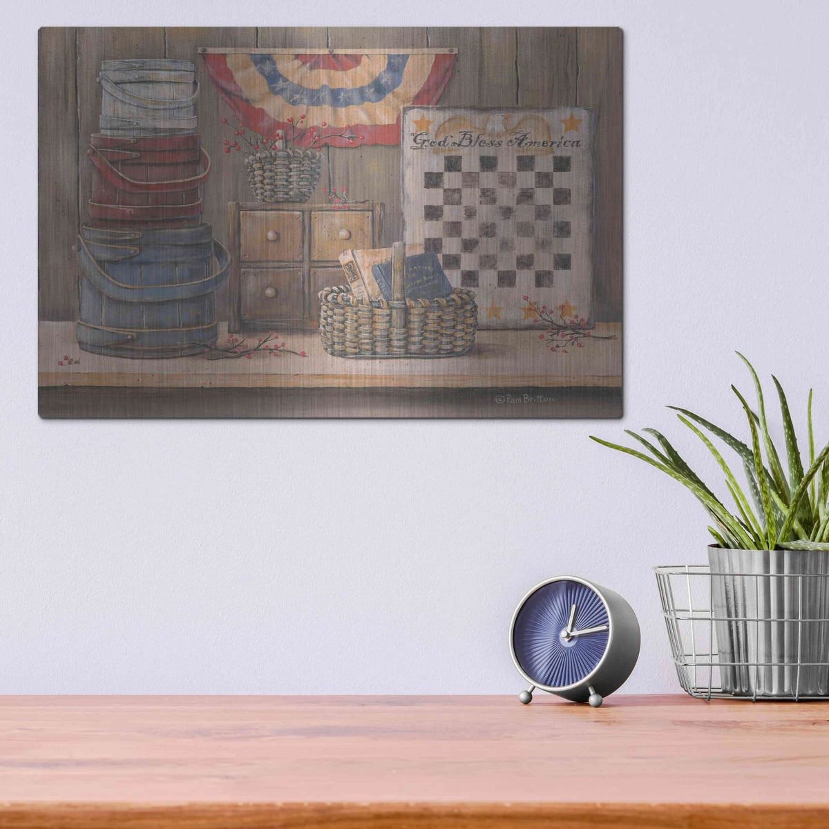 'God Bless America' by Pam Britton – Metal Wall Art, 16x12 room view