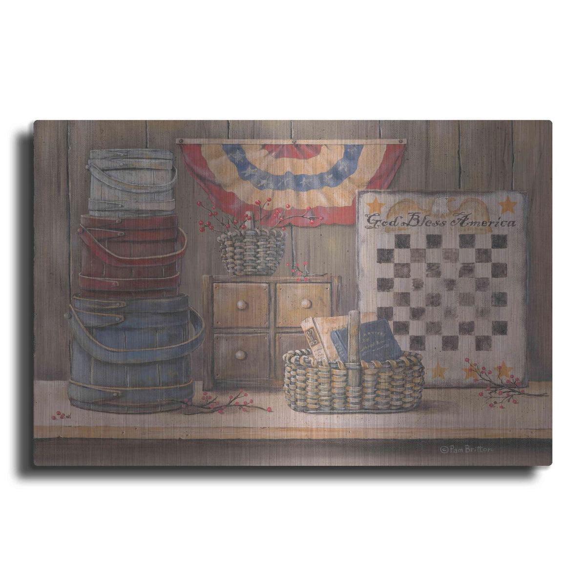 'God Bless America' by Pam Britton – Metal Wall Art