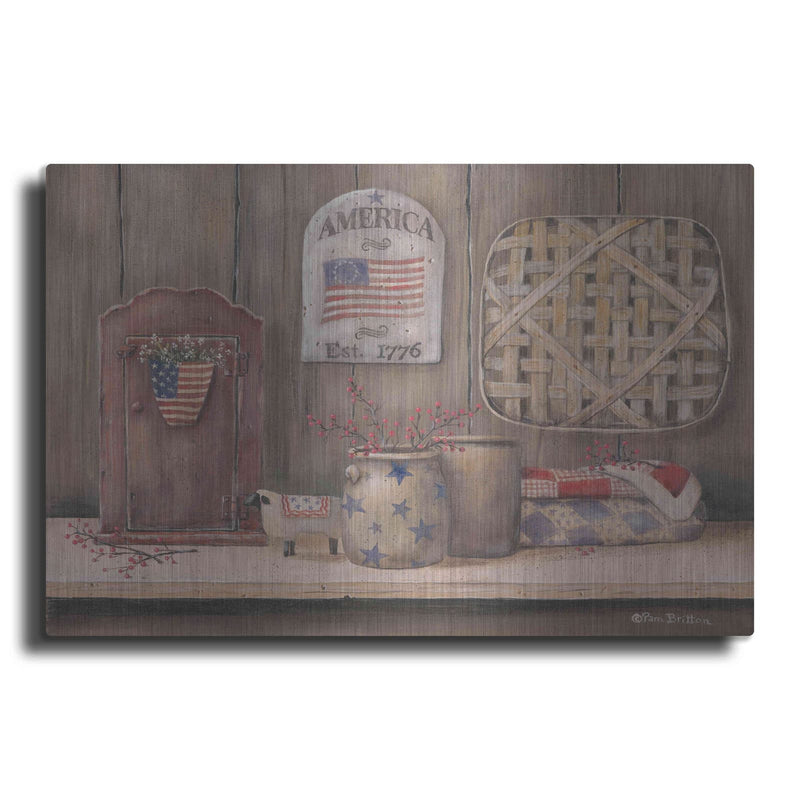 'America Est. 1776' by Pam Britton – Metal Wall Art