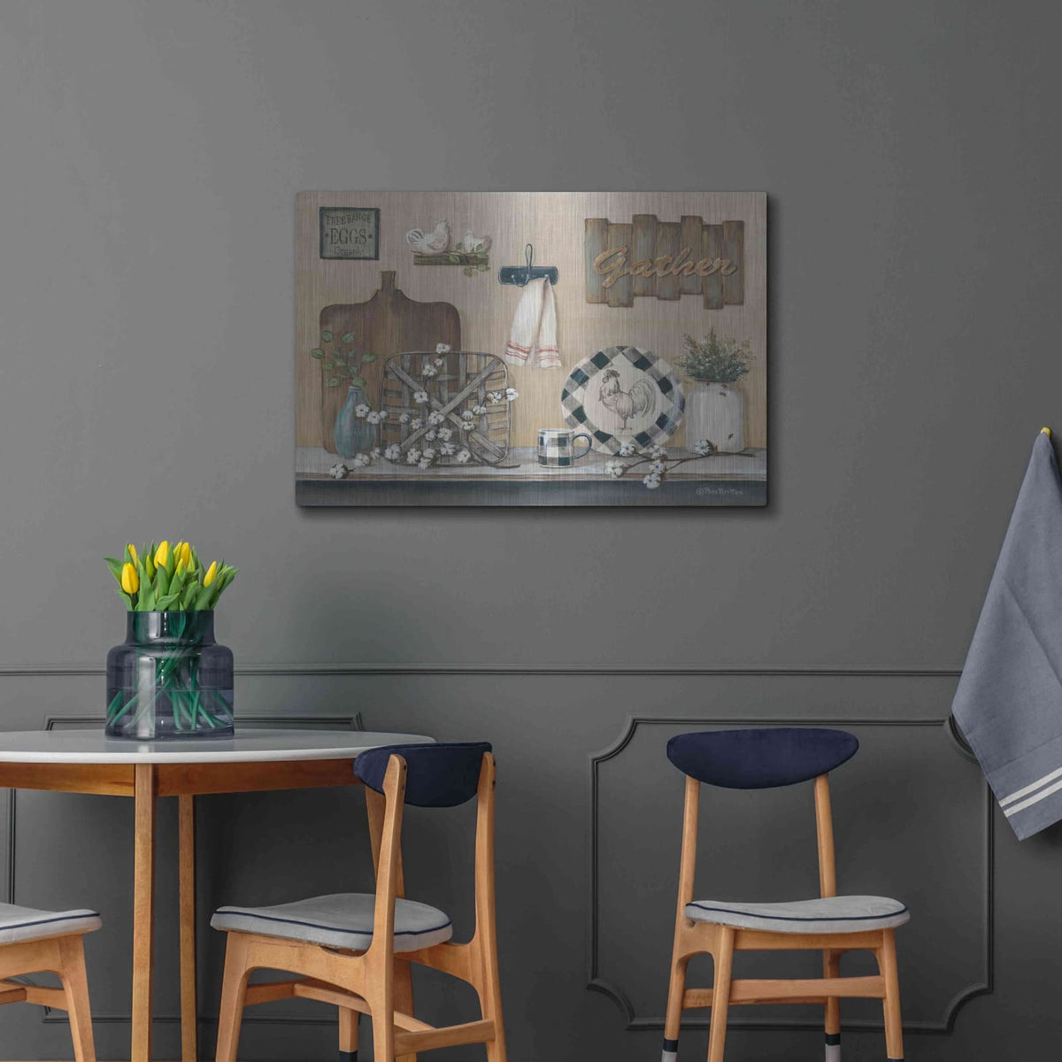 'Farmhouse Kitchen' by Pam Britton – Metal Wall Art, 36x24 room view