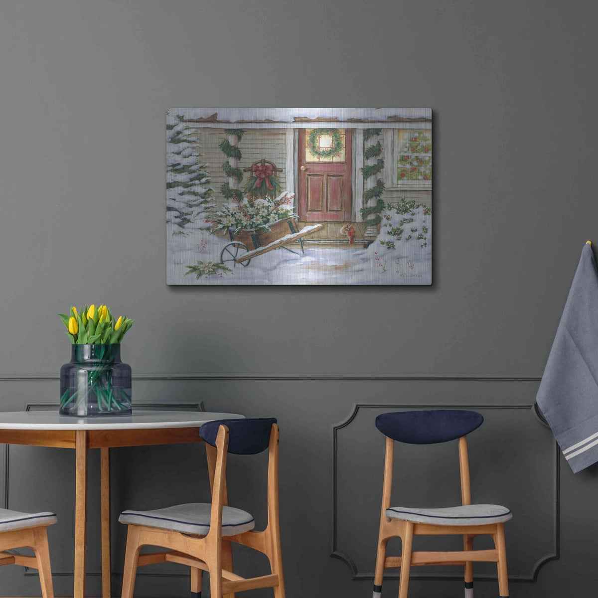 'Holiday Porch' by Pam Britton – Metal Wall Art, 36x24 room view