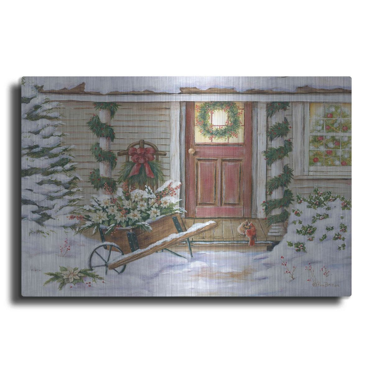 'Holiday Porch' by Pam Britton – Metal Wall Art