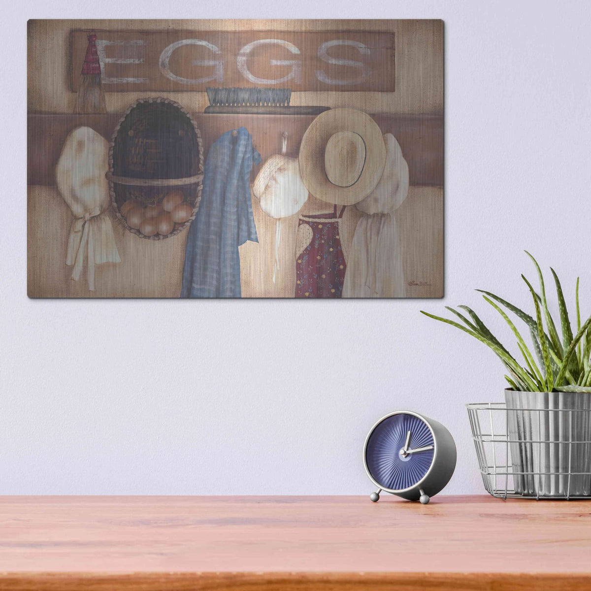 'Eggs' by Pam Britton – Metal Wall Art, 16x12 room view