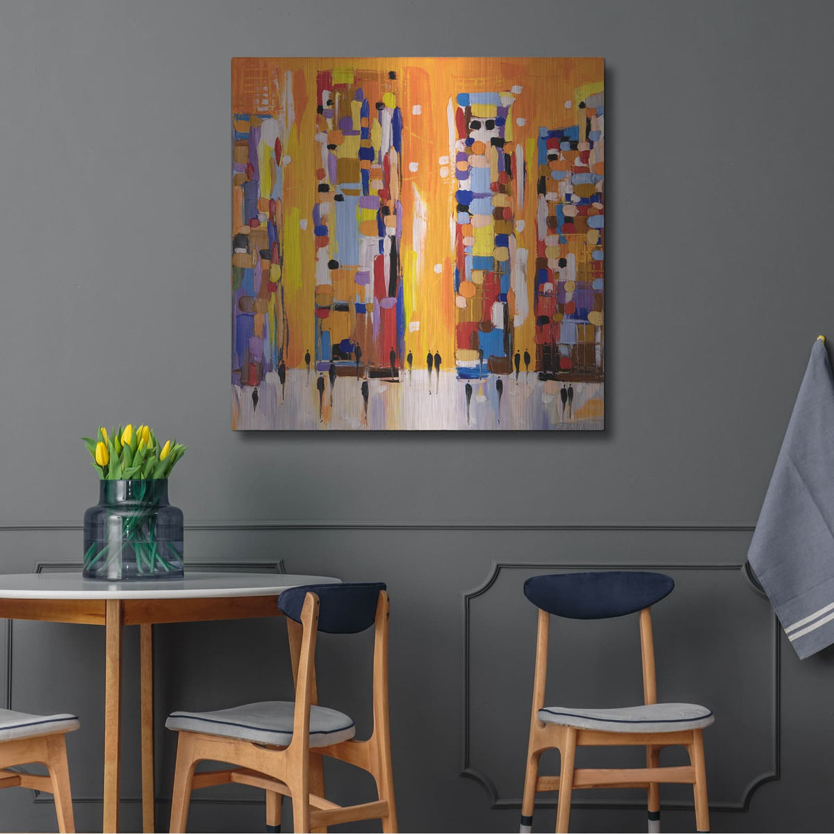 'Orange Sunset' by Ekaterina Ermilkina – Metal Wall Art, 36x36 room view