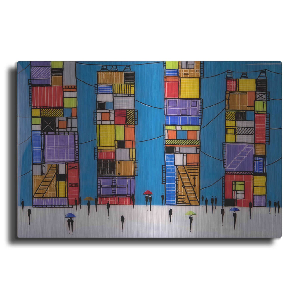 'Rainy Night Walk' by Ekaterina Ermilkina – Metal Wall Art