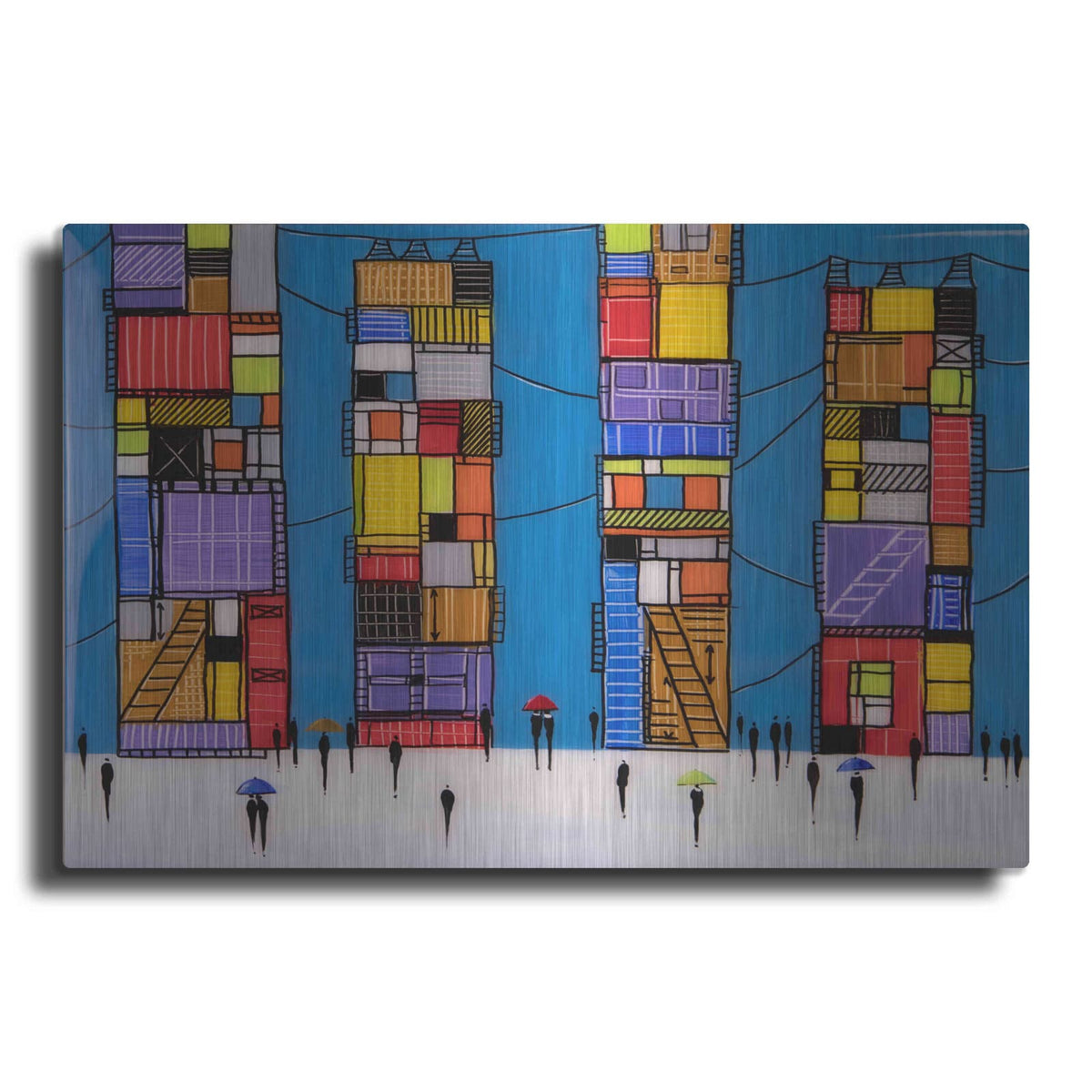 'Rainy Night Walk' by Ekaterina Ermilkina – Metal Wall Art