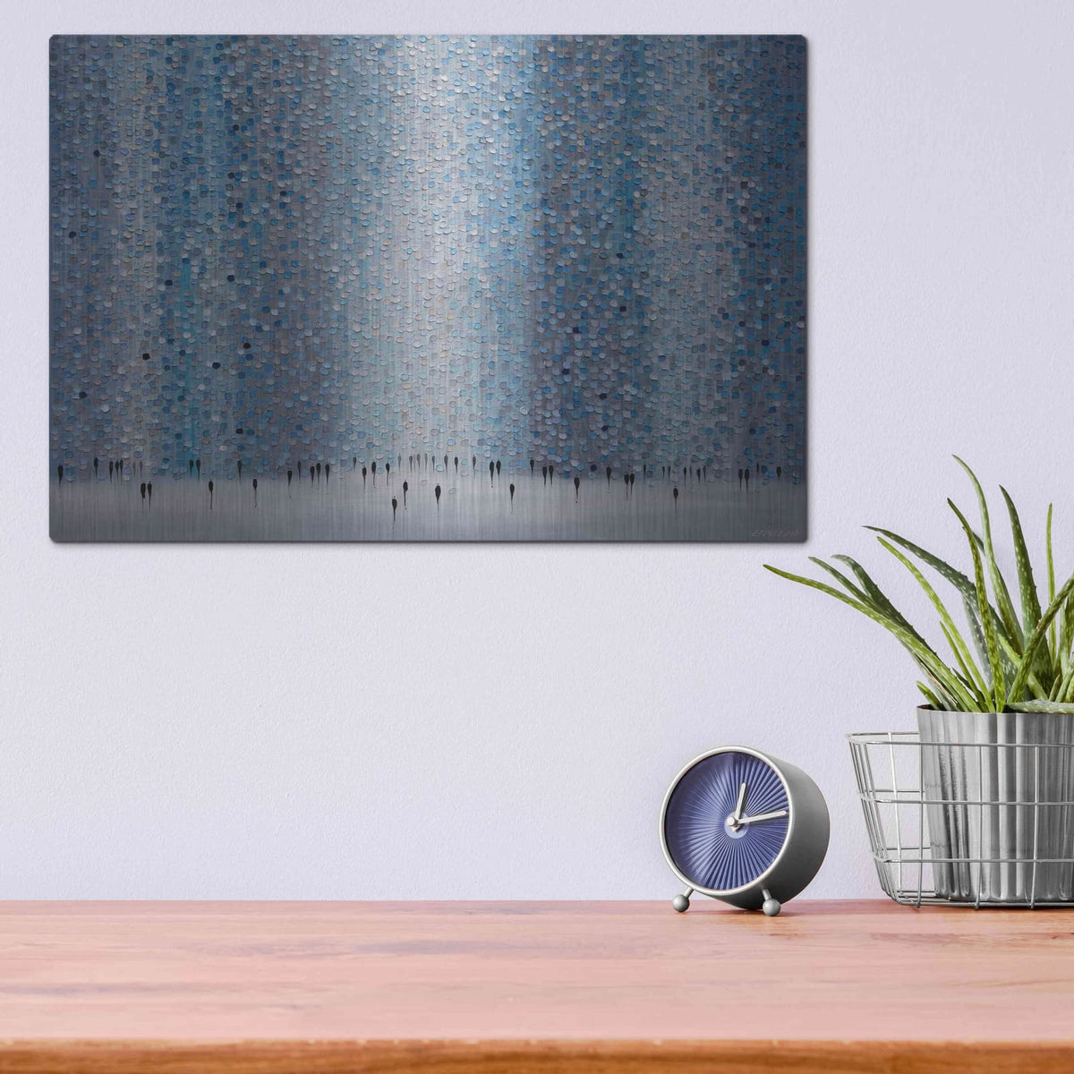 'Bluestone City' by Ekaterina Ermilkina – Metal Wall Art, 16x12 room view