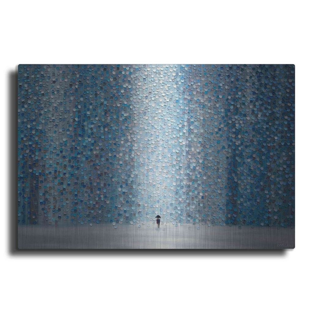 'Blue Rain' by Ekaterina Ermilkina – Metal Wall Art