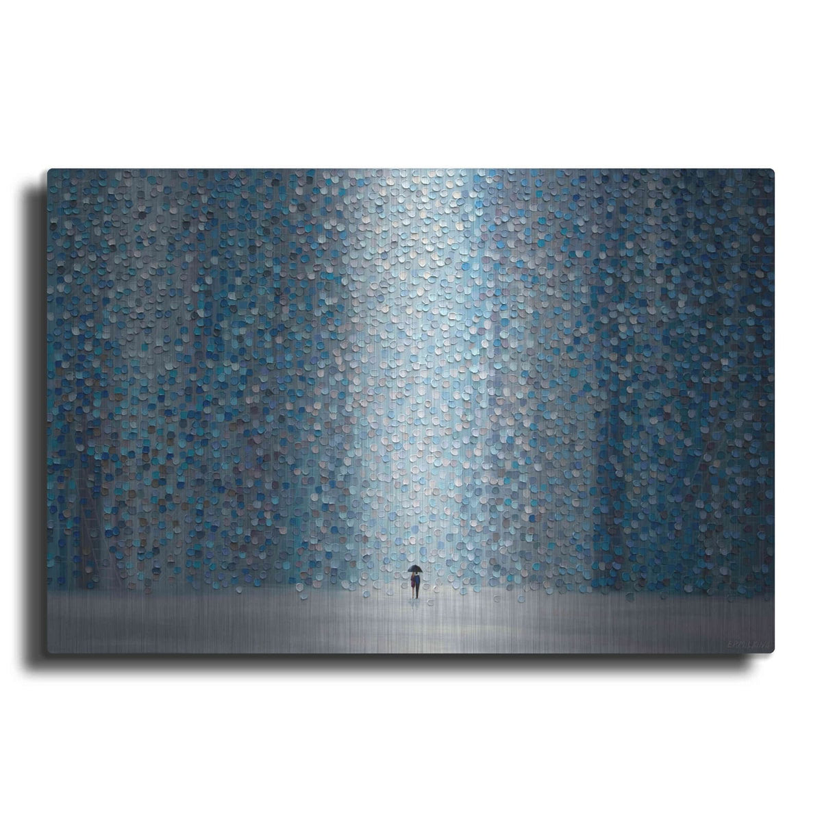 'Blue Rain' by Ekaterina Ermilkina – Metal Wall Art
