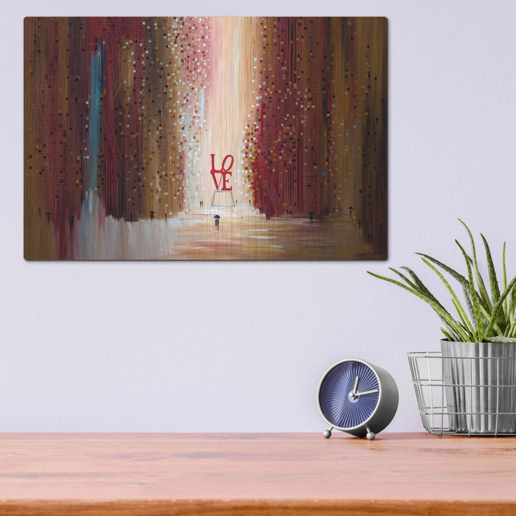 'Love' by Ekaterina Ermilkina – Metal Wall Art, 16x12 room view