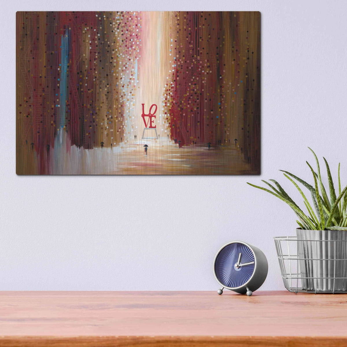 'Love' by Ekaterina Ermilkina – Metal Wall Art, 16x12 room view