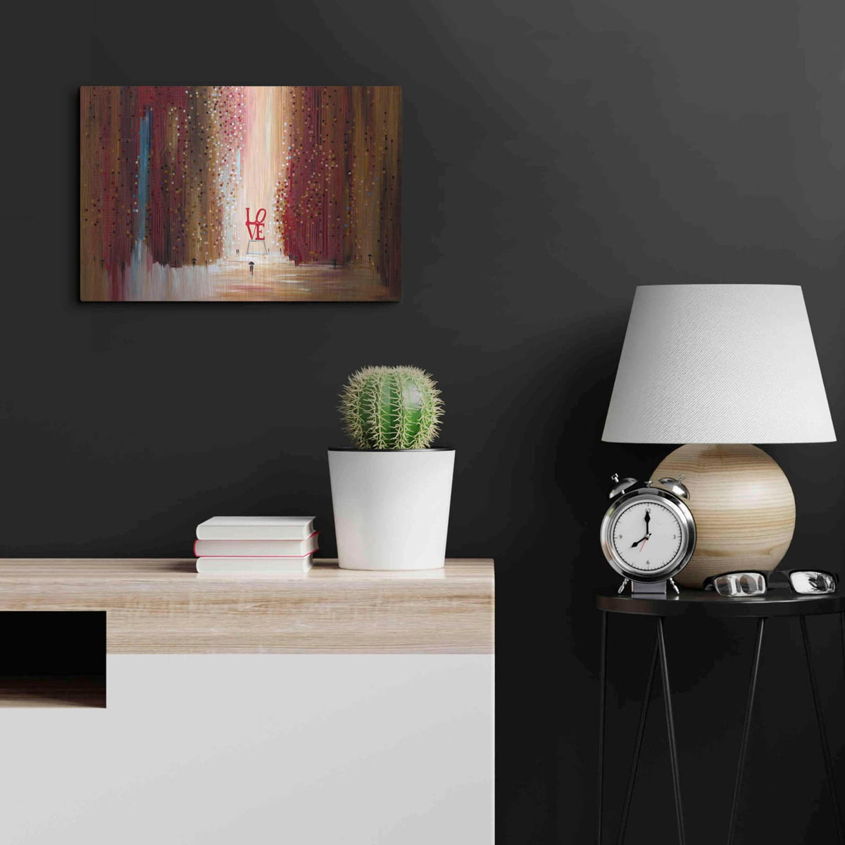 'Love' by Ekaterina Ermilkina – Metal Wall Art, 24x16 room view