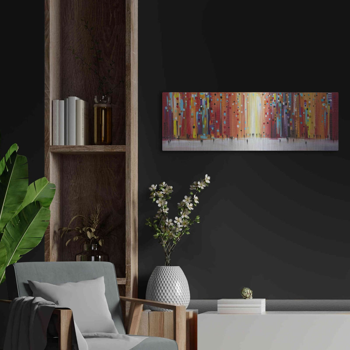 'Late Sunset' by Ekaterina Ermilkina – Metal Wall Art, 36x12 room view