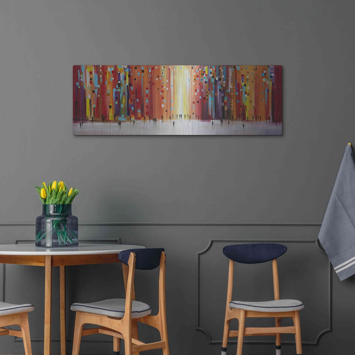 'Late Sunset' by Ekaterina Ermilkina – Metal Wall Art, 48x16 room view