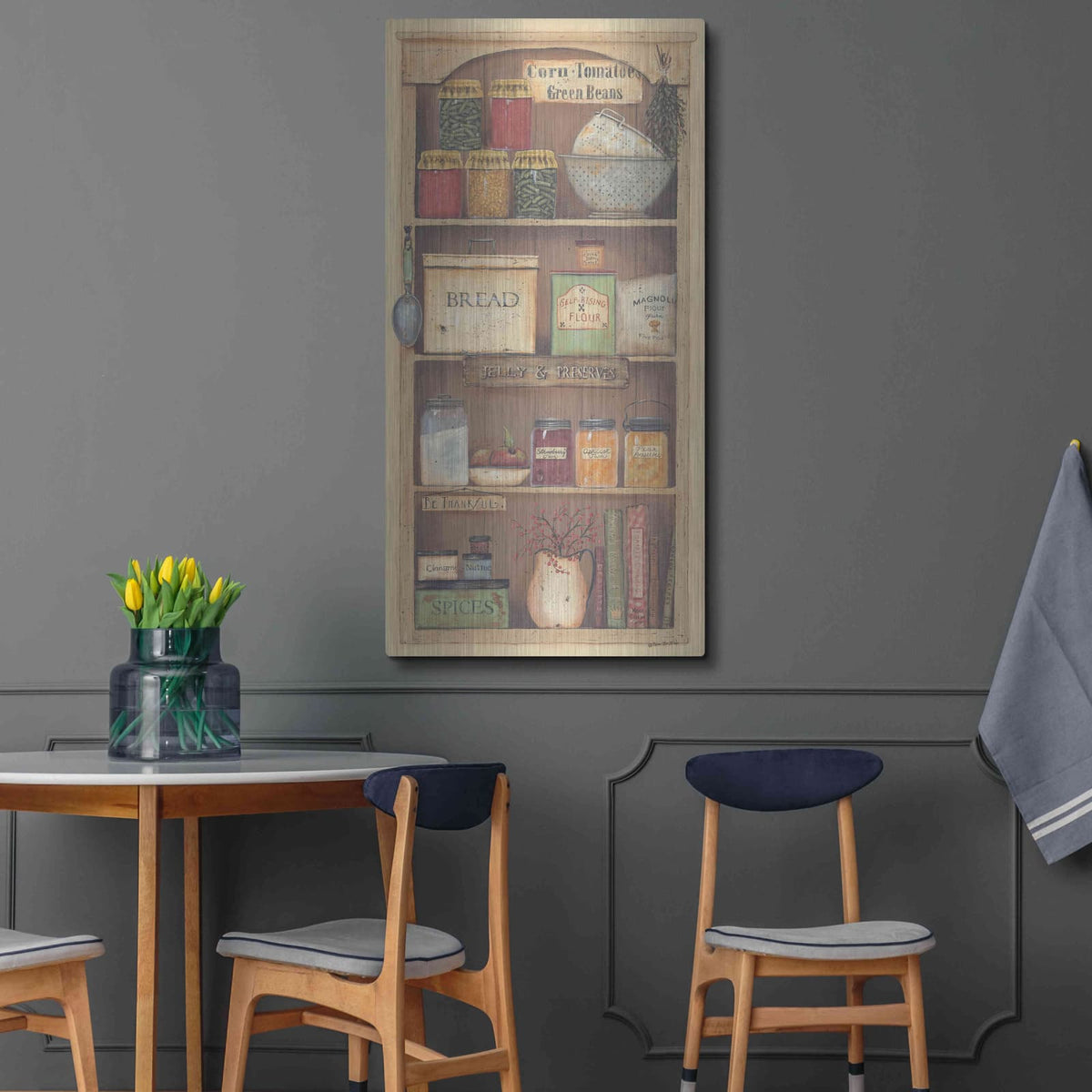 'Farmhouse Pantry II' by Pam Britton – Metal Wall Art, 24x48 room view
