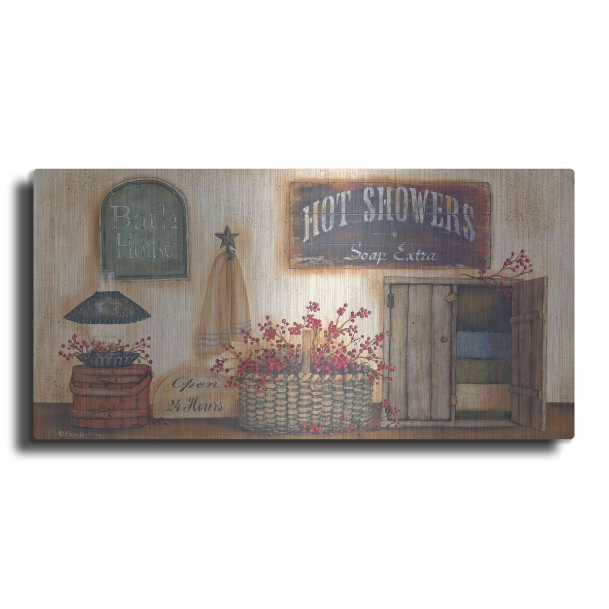'Bath House' by Pam Britton – Metal Wall Art
