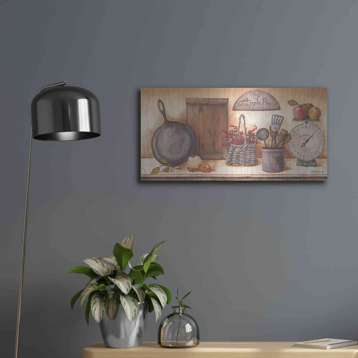 'Farm Kitchen I revised' by Pam Britton – Metal Wall Art, 24x12 room view
