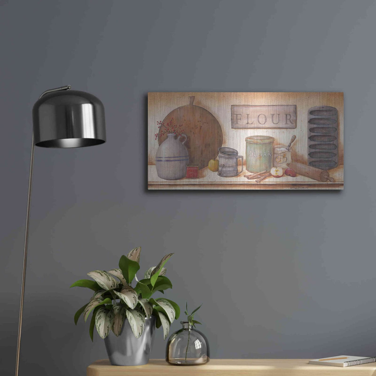 'Farm Kitchen II' by Pam Britton – Metal Wall Art, 24x12 room view