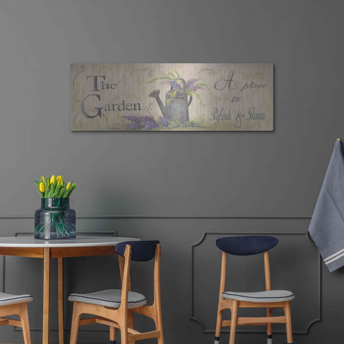'A Place to Refresh' by Pam Britton – Metal Wall Art, 48x16 room view