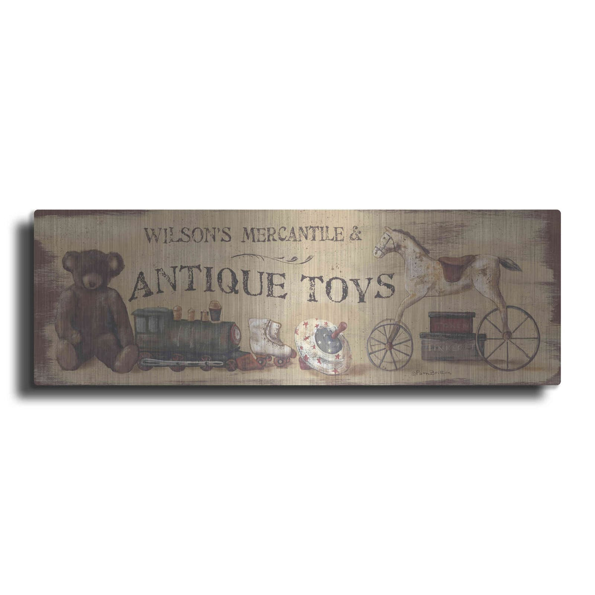 'Vintage Toys' by Pam Britton – Metal Wall Art