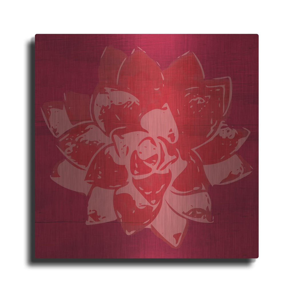 'Boho Succulent Red' by Linda Woods – Metal Wall Art