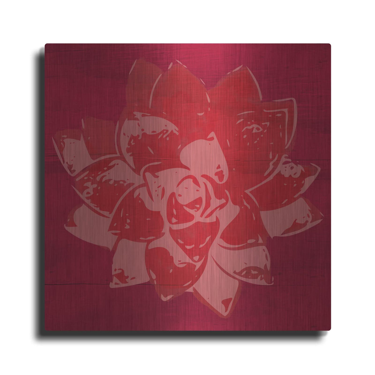 'Boho Succulent Red' by Linda Woods – Metal Wall Art
